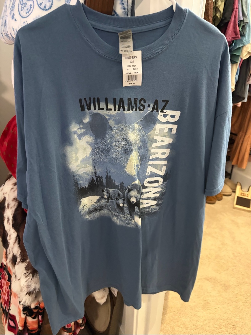 Gildan women’s Bear Arizona’s Denim Blue Graphic Heavy Cotton Tee